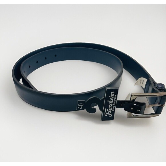 Mens Florsheim Carmine Dress Belt NEW Navy Blue Leather, Size 40 [FL5006-220] - Picture 3 of 4